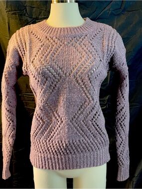 Heartloom Lavender Crewneck Textured Diamond Knit Sweater
